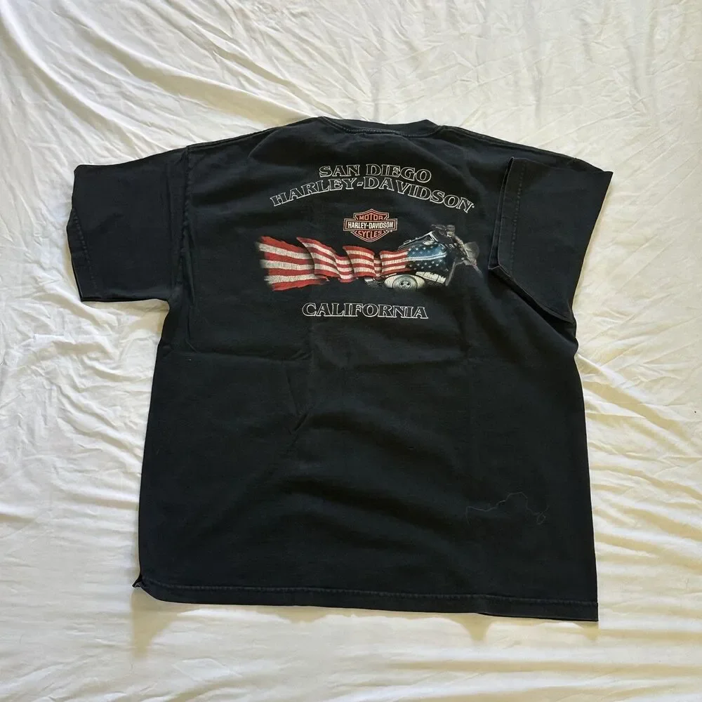 Y2K Harley-Davidson Black Pocket Tee